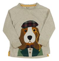 Béžové triko s pejskem Tu