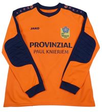 Neonově oranžovo-tmavomodré sportovní triko s nápisem Jako