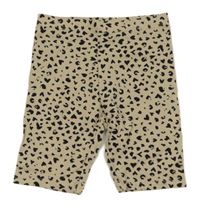 Béžovo-černé vzorované elastické kraťasy H&M