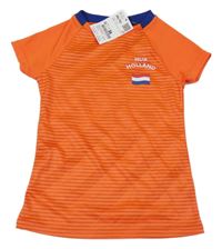 Nové - Oranžové sportovní tričko s nápisem 