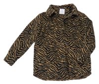 Hnědo-černá vzorovaná košilová bunda Primark