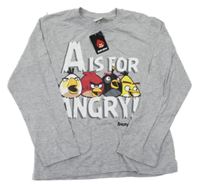 Nové - Šedé triko s Angry birds