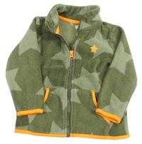 Khaki hvězdičkovaná fleecová propínací mikina F&F