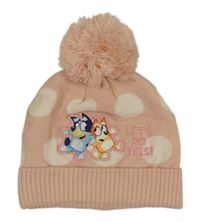 Světlerůžová pletená čepice s Bluey