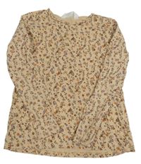 Béžové triko s kytičkami H&M