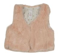 Světlerůžová kožešinová podšitá vesta C&A