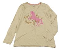 Béžové triko s jednorožcem Dopodopo