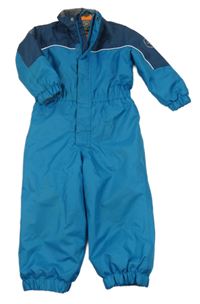 Modro-tmavomodrá šusťáková zimní kombinéza Color kids