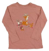 Růžové triko se zvířátky 