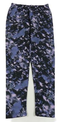 Černo-fialové vzorované sportovní legíny Y.F.K.