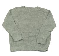 Světlezeleno-bílý melírovaný svetr Primark