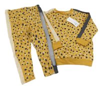 Nové - 2set - Okrová mikina se vzorem + tepláky George 