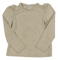 Béžový lehký svetr s kamínky Zara