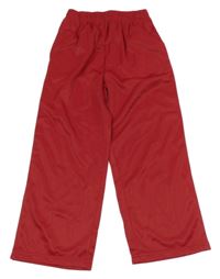 Jahodové sportovní teplákové kalhoty s proužky 