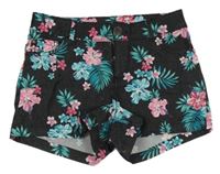 Černé květované kraťasy C&A vel. 176