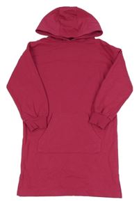 Tmavorůžové teplákové šaty s klokankou a kapucí V by Very
