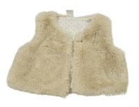 Béžová kožešinová podšitá vesta H&M