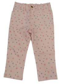 Světlerůžové plátěné kalhoty s hvězdičkami So Cute 