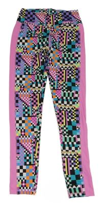 Barevné kostkované sportovní legíny Dunnes