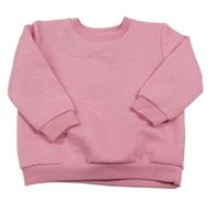 Růžová vzorovaná mikina se srdíčky Matalan