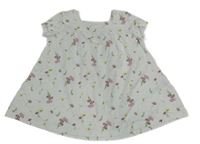 Bílá kytičkovaná tunika 