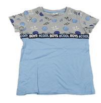 Světlemodro-šedé tričko s míči Kiki&Koko