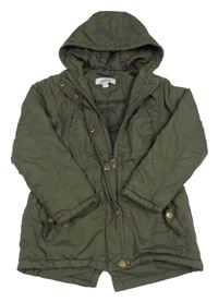 Khaki šusťáková zimní parka s kapucí Alive