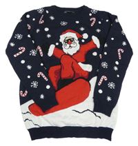 Tmavomodrý svetr se Santou Primark