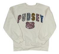Bílá mikina s medvídkem Pudsey z flitrů George