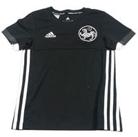 Černo-bílé funkční sportovní tričko s potiskem Adidas