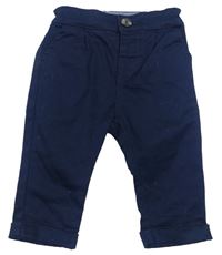 Tmavomodré chino plátěné kalhoty mamas&papas