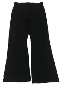 Černé žebrované wide leg kalhoty F&F