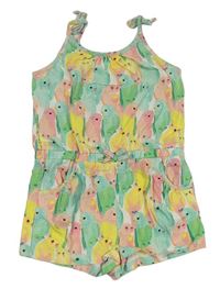 Bílo-barevný letní overal s andulkami H&M