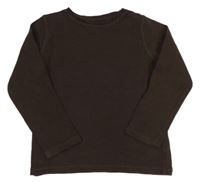 Tmavohnědé žebrované mikinotriko Tu