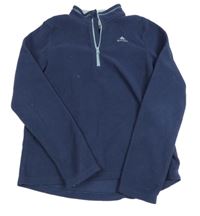 Tmavomodrá fleecová funkční mikina s logem Quechua