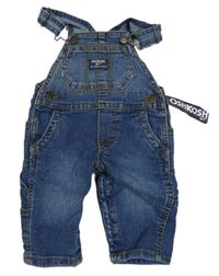 Nové - modré riflové laclové kalhoty s nášivkou OshKosh