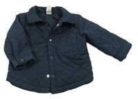 Tmavomodrá prošívaná šusťáková zateplená bunda H&M