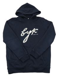 Tmavomodrá mikina s nápisem a kapsou a kapucí JAKO