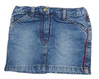 Modrá riflová sukně s pruhem