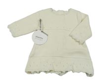 Nové - smetanové pletené šaty absorba