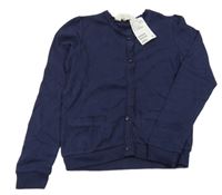 Nové - tmavomodrá propínací slabá mikina s krajkou H&M