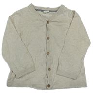 Světlebéžový melírovaný propínací svetr H&M