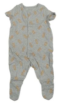 Šedý melírovaný overal s medvídky Lily & Dan
