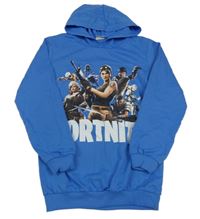Modrá mikina s Fortnite a kapucí