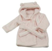 Světlerůžový plyšový župan s králíčkem a kapucí little nutmeg