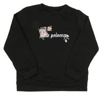 Černá mikina s nápisem a růžemi