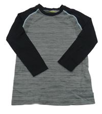 Šedo-černé melírované thermo triko POCOPIANO