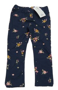 Nové - tmavomodré tregíny s kytičkami Topolino