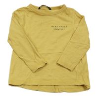 Okrové melírované triko s nápisy George