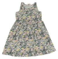 Bílé kytičkované šaty s motýlky H&M